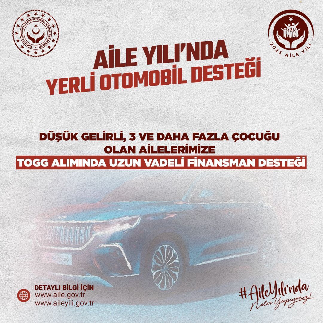 2025 Aile Yılın'da Yerli Otomobil Desteği
